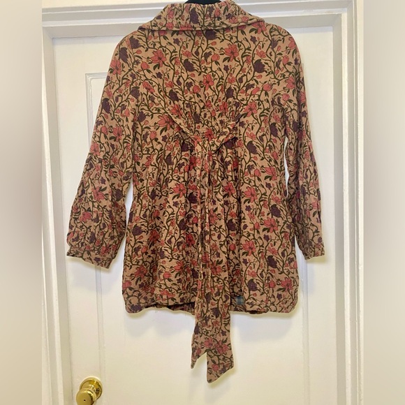 EUC Ian Mosh Double Breasted Floral Gauze Jacket Cotton Puff Sleeve Wearable Art - Picture 7 of 16